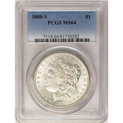 1880-S $1 Morgan Silver Dollar Coin PCGS MS64