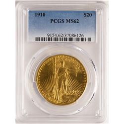 1910 $20 St. Gaudens Double Eagle Gold Coin PCGS MS62