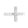 Image 2 : 14KT White Gold 0.53 ctw Diamond Cross Ring