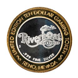 .999 Silver Riverboat Reno, NV $10 Casino Limited Edition Gaming Token