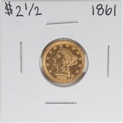 1861 $2 1/2 Liberty Head Quarter Eagle Gold Coin