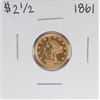 Image 1 : 1861 $2 1/2 Liberty Head Quarter Eagle Gold Coin