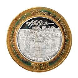 .999 Silver Hilton Reno, Nevada $10 Casino Limited Edition Gaming Token