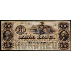 1800's $100 Canal Bank New Orleans, LA Obsolete Note