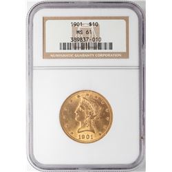 1901 $10 Liberty Head Eagle Gold Coin NGC MS61