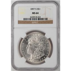 1897-S $1 Morgan Silver Dollar Coin NGC MS64