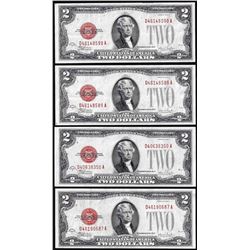 Lot of (4) 1928F $2 Legal Tender Notes