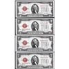 Image 1 : Lot of (4) 1928F $2 Legal Tender Notes