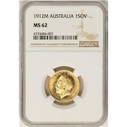 1912-M Australia Sovereign Gold Coin NGC MS62