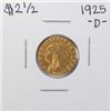 Image 1 : 1925-D $2 1/2 Indian Head Quarter Eagle Gold Coin