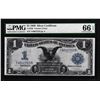 Image 1 : 1899 $1 Black Eagle Silver Certificate Note Fr.228 PMG Gem Uncirculated 66EPQ