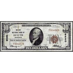 1929 $10 City NB of Duluth, MN CH# 6520 National Currency Note