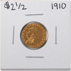 1910 $2 1/2 Indian Head Quarter Eagle Gold Coin