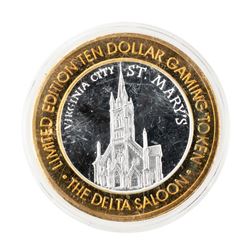 .999 Silver The Delta Saloon Nevada $10 Casino Limited Edition Gaming Token