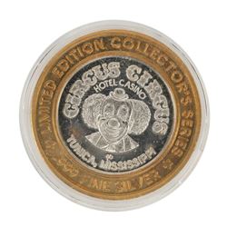 .999 Fine Silver Circus Circus Tunica, Mississippi $10 Limited Edition Gaming Token