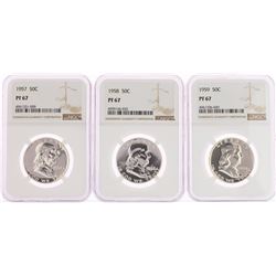 Lot of 1957-1959 Franklin Half Dollar Coins NGC PF67