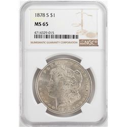 1878-S $1 Morgan Silver Dollar Coin NGC MS65