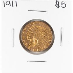 1911 $5 Indian Head Half Eagle Gold Coin