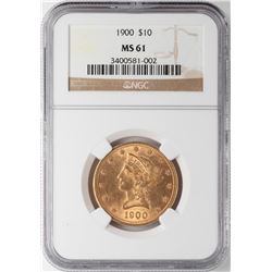 1900 $10 Liberty Head Eagle Gold Coin NGC MS61