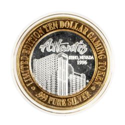 .999 Fine Silver Atlantis Casino & Resort Reno, NV $10 Limited Edition Gaming Token