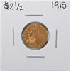 Image 1 : 1915 $2 1/2 Indian Head Quarter Eagle Gold Coin