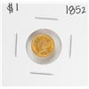 Image 1 : 1852 $1 Liberty Head Gold Dollar Coin
