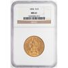 Image 1 : 1894 $10 Liberty Head Eagle Gold Coin NGC MS61