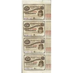 Uncut Sheet of (4) State of Louisiana Baby Bond Obsolete Notes