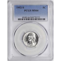 1952-S Jefferson Nickel Coin PCGS MS66