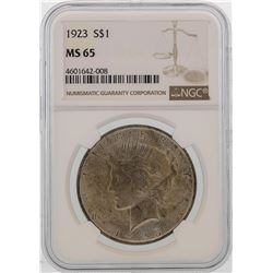 1923 $1 Peace Silver Dollar Coin NGC MS65