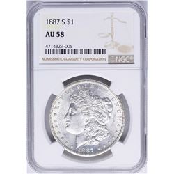 1887-S $1 Morgan Silver Dollar Coin NGC AU58