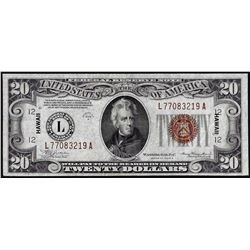 1934A $20 Hawaii WWII Emergency Issue Federal Reserve Note