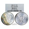 Image 1 : 1882-CC $1 Morgan Silver Dollar Coin GSA Hoard NGC MS63+ Star Amazing Toning