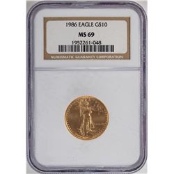 1986 $10 American Gold Eagle Coin NGC MS69
