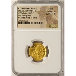 AD 602-610 Phocas Byzantine Empire Solidus Ancient Gold Coin NGC MS