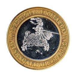 .999 Silver Excalibur Las Vegas, NV $10 Casino Limited Edition Gaming Token