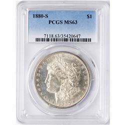 1880-S $1 Morgan Silver Dollar Coin PCGS MS63