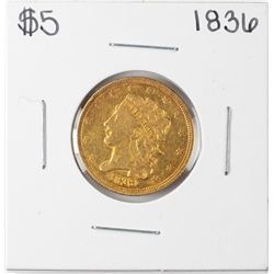 1836 $5 Classic Head Half Eagle Gold Coin