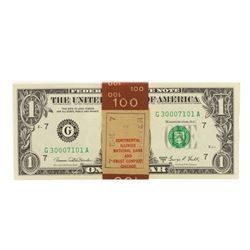 Original Pack of (100) Consecutive 1969D $1 Federal Reserve Notes Chicago