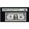 Image 1 : 1981 $1 Federal Reserve Note Dallas Over Inking Seal ERROR PMG Choice Uncirculated 63EPQ