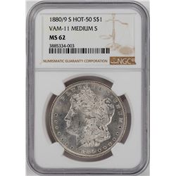 1880/9-S VAM-11 $1 Morgan Silver Dollar Coin NGC MS62 Medium S Hot 50