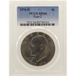 1976-D Eisenhower Dollar PCGS MS66 Type 2