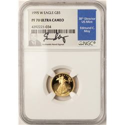 1995-W $5 American Gold Eagle Proof Coin NGC PF70 W/Edmund C. Moy Signature