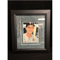 STAN MUSIAL FRAMED PHOTO W/ FACSIMILE AUTO (16 X 20)