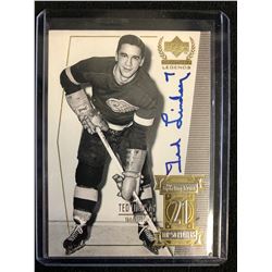 TED LINDSAY SIGNED UPPER DECK CENTURY LEGENDS HOCKEY CARD