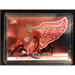 BRETT HULL SIGNED ATOMIC 2002 HOCKEY CARD