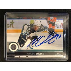 NIKOLAJ EHLERS SIGNED UPPER DECK HOCKEY CARD