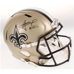 Alvin Kamara Signed New Orleans Saints Full-Size Speed Helmet Inscribed "ROY 17" (Beckett COA)