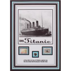 RMS TITANIC 5" X 7" PHOTO (ACTUAL PIECE OF COAL RECOVERED FROM THE BOILER OF THE RMS TITANIC