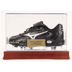 Carlton Fisk Signed Baseball Cleat with Display Case (PSA COA)